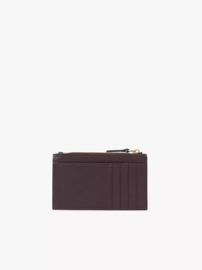 Small Envelope purse with card slots in grained leather