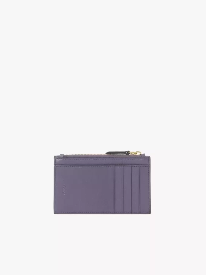 Small Envelope purse with card slots in grained leather