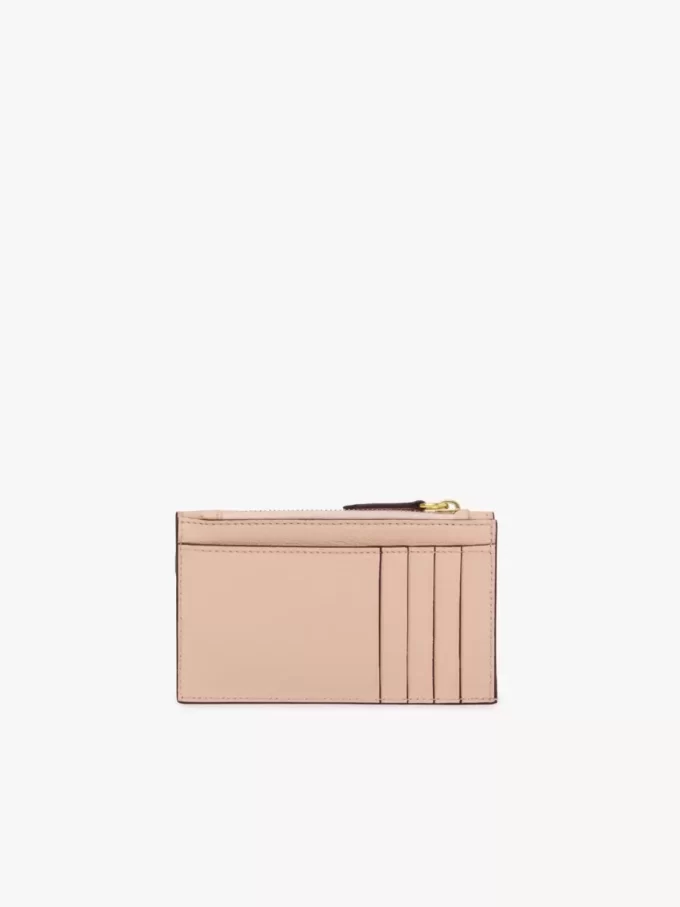 Small Envelope purse with card slots in grained leather