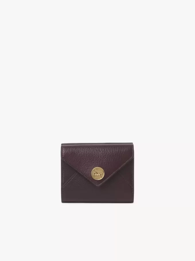 Small Envelope tri-fold in grained leather