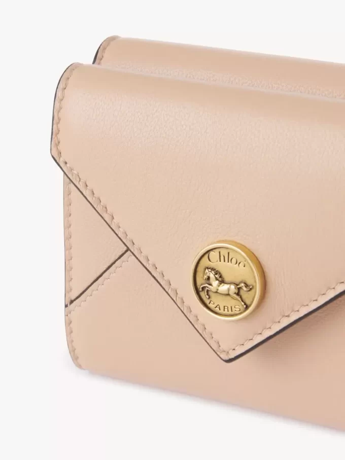 Small Envelope tri-fold in grained leather