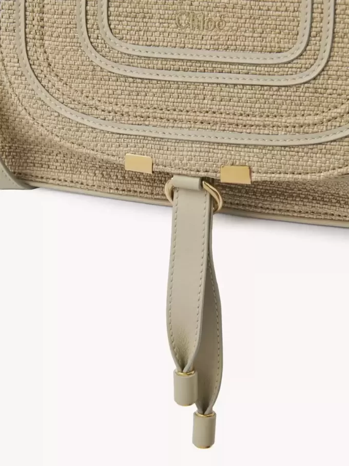 Small Marcie bag in raffia-effect fibers