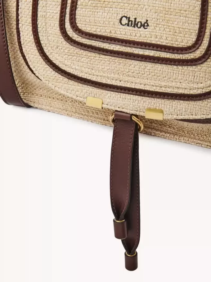 Small Marcie bag in raffia-effect fibers