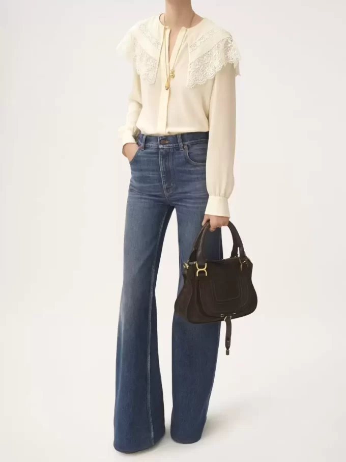 Small Marcie bag in suede leather