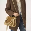 Small Marcie bag in suede leather & shearling