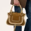 Small Marcie bag in suede leather & shearling