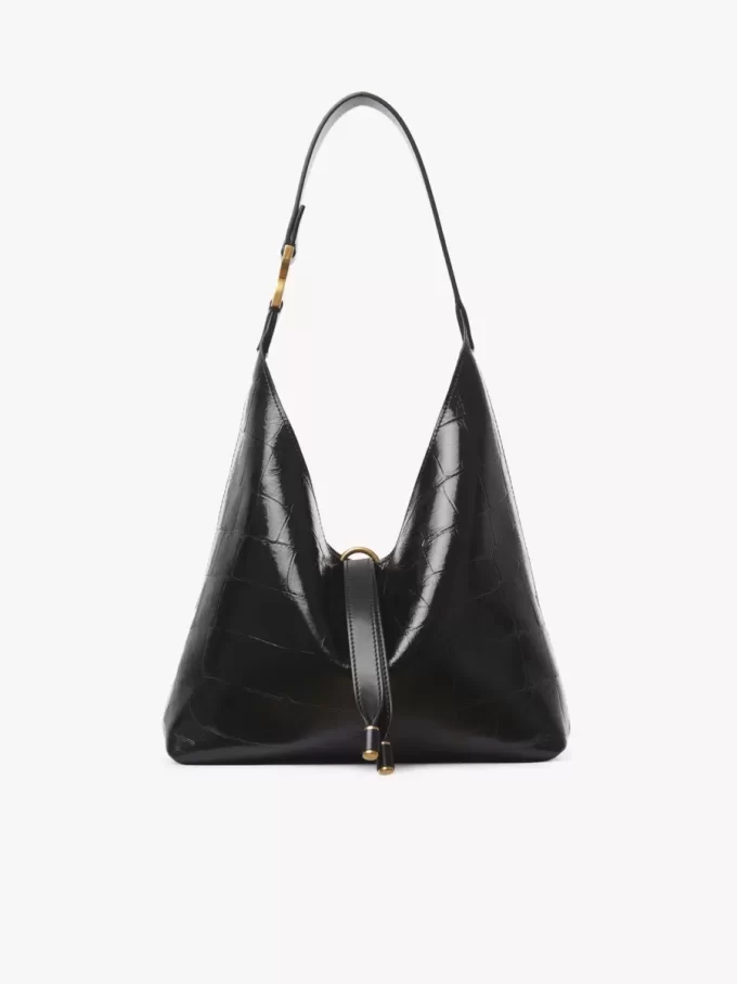 Small Marcie hobo bag in croco-effect leather