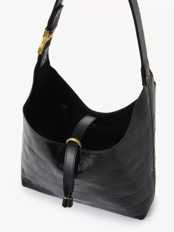 Small Marcie hobo bag in croco-effect leather