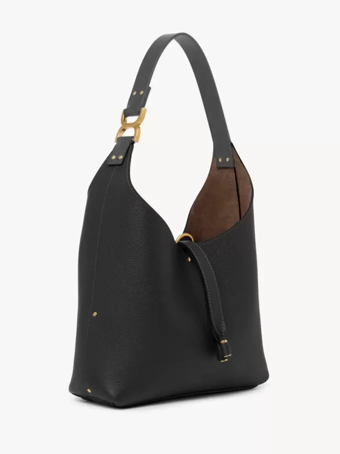 Small Marcie hobo bag in grained leather