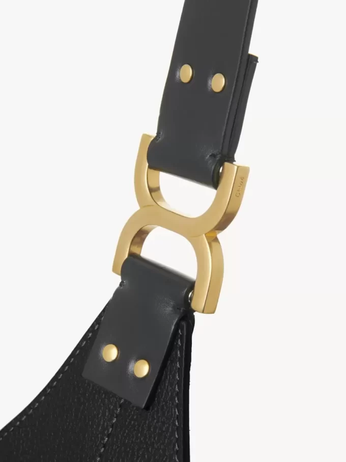 Small Marcie hobo bag in grained leather