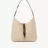 Small Marcie hobo bag in raffia-effect fibers
