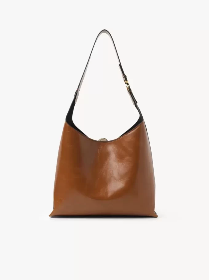 Small Marcie hobo bag in shiny leather