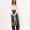 Small Marcie hobo bag in suede leather