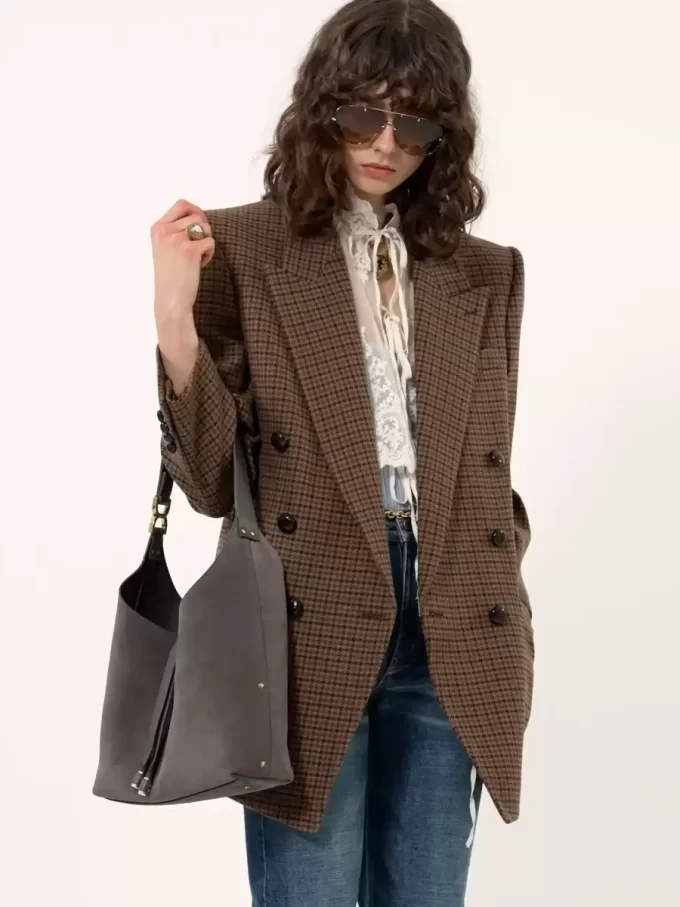 Small Marcie hobo bag in suede leather