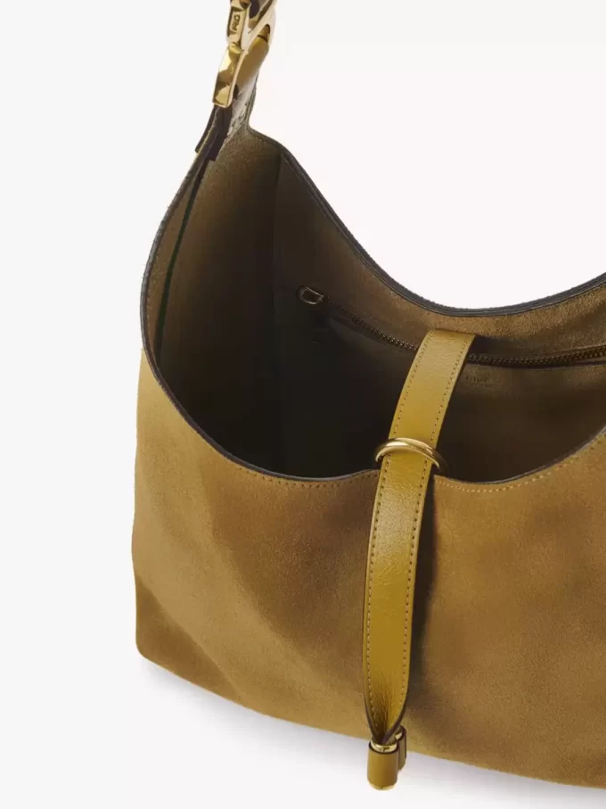 Small Marcie hobo bag in suede leather