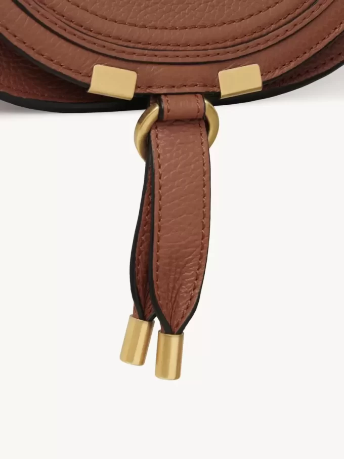 Small Marcie saddle bag in grained leather