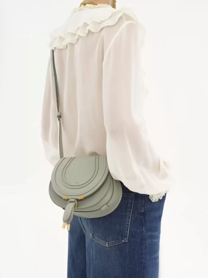 Small Marcie saddle bag in grained leather