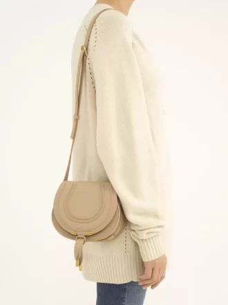 Small Marcie saddle bag in grained leather