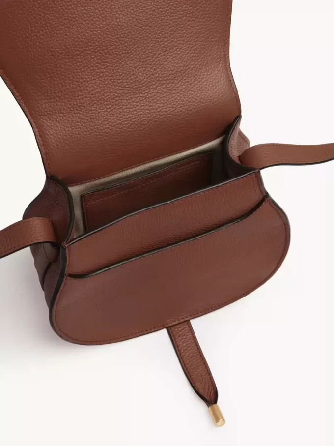 Small Marcie saddle bag in grained leather