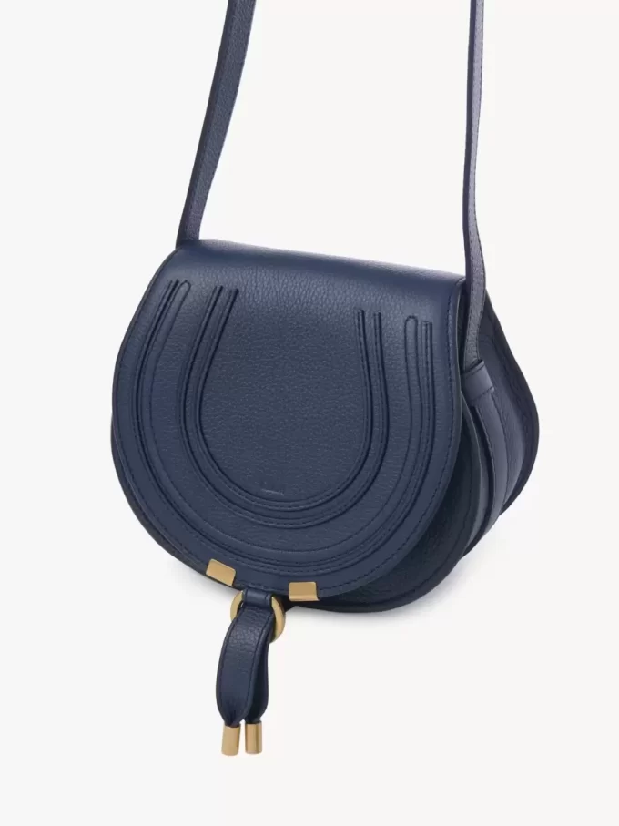 Small Marcie saddle bag in grained leather