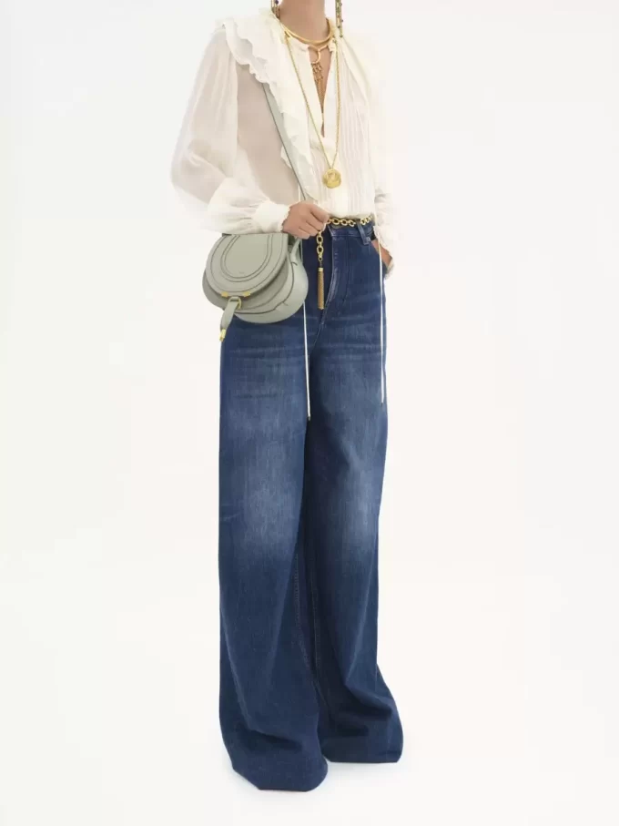 Small Marcie saddle bag in grained leather