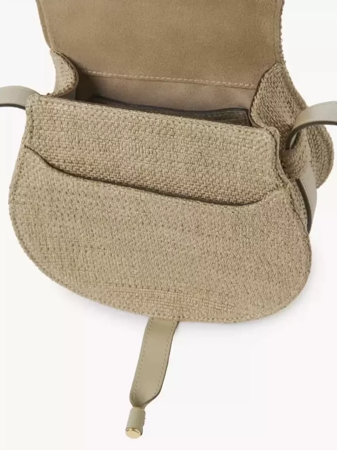 Small Marcie saddle bag in raffia-effect fibers