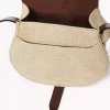 Small Marcie saddle bag in raffia-effect fibers