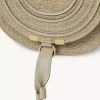 Small Marcie saddle bag in raffia-effect fibers