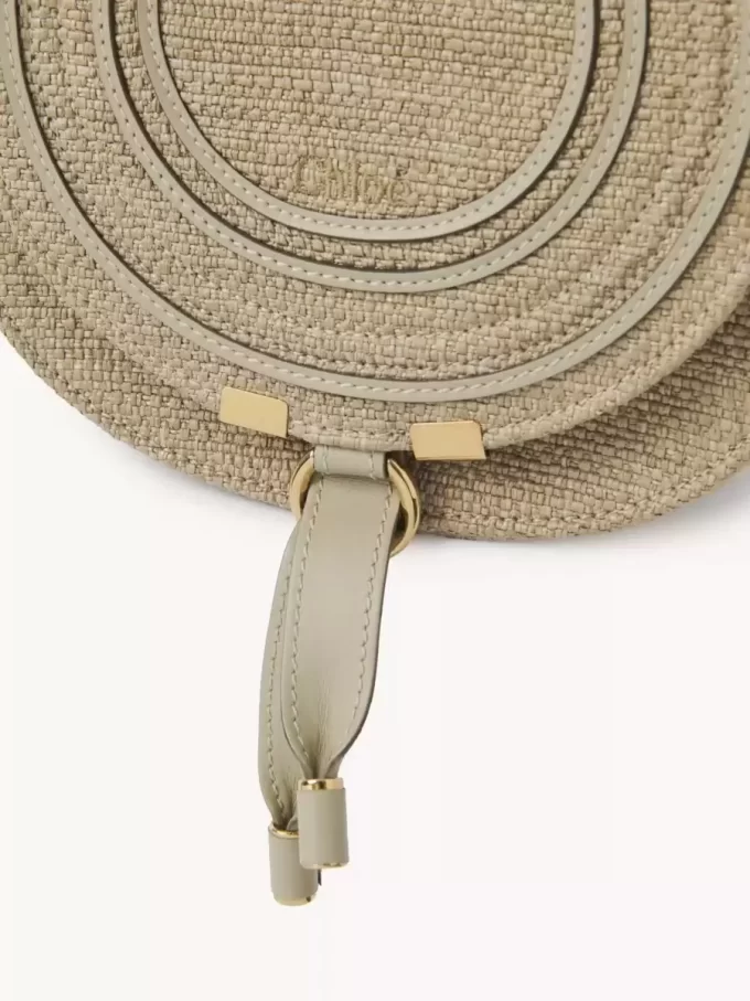 Small Marcie saddle bag in raffia-effect fibers