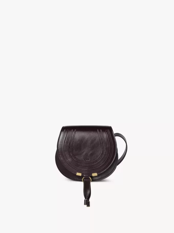Small Marcie saddle bag in shiny leather