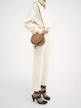 Small Marcie saddle bag in shiny leather