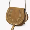 Small Marcie saddle bag in suede leather