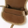 Small Marcie saddle bag in suede leather & shearling