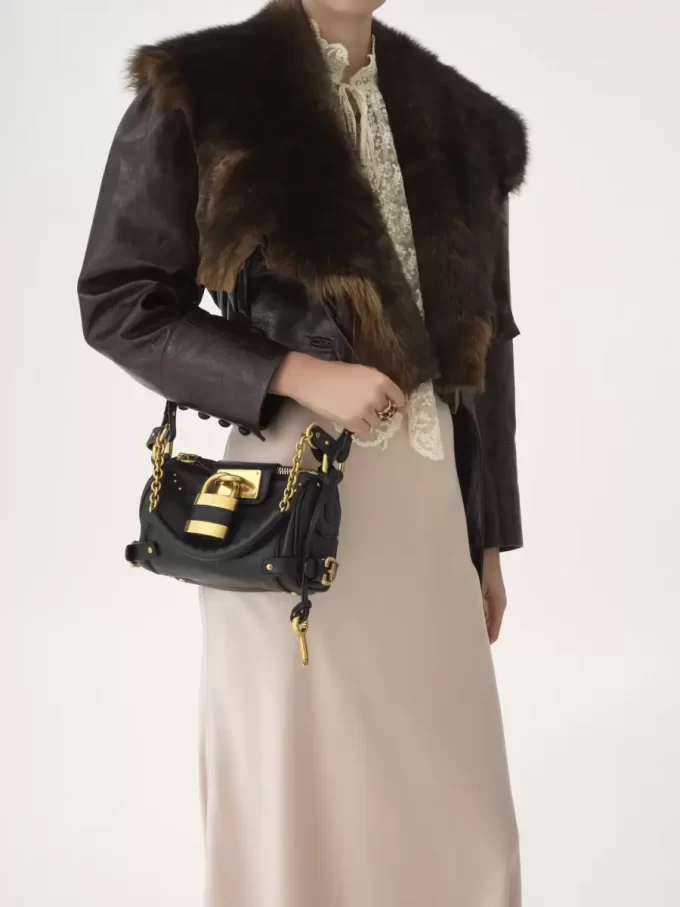 Small Paddington chain bag in grained leather