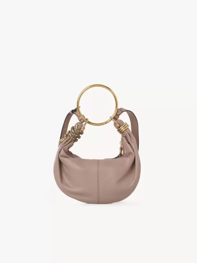 Small Snake Bracelet Hobo bag in grained leather