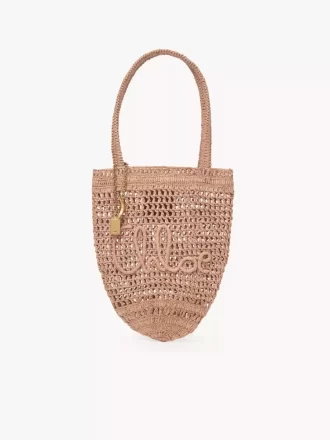 Small Summer Banana tote bag in raffia