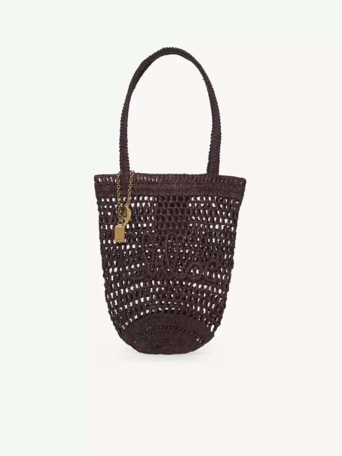 Small Summer Banana tote bag in raffia