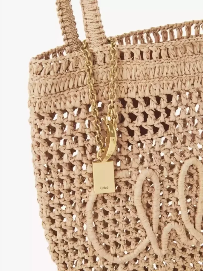 Small Summer Banana tote bag in raffia