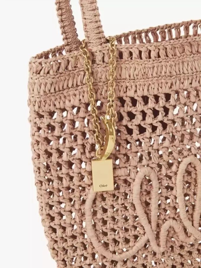 Small Summer Banana tote bag in raffia