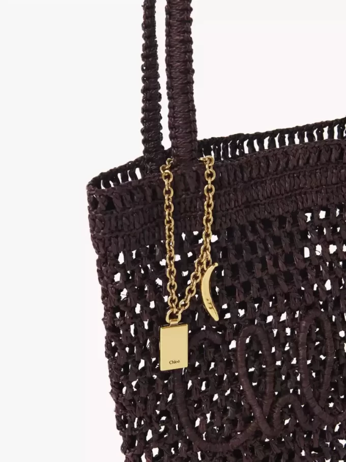 Small Summer Banana tote bag in raffia