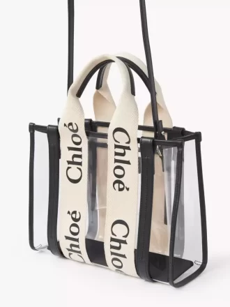 Small Woody tote bag in jelly & leather