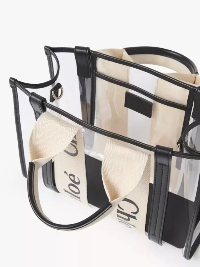 Small Woody tote bag in jelly & leather