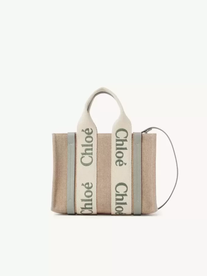 Small Woody tote bag in linen