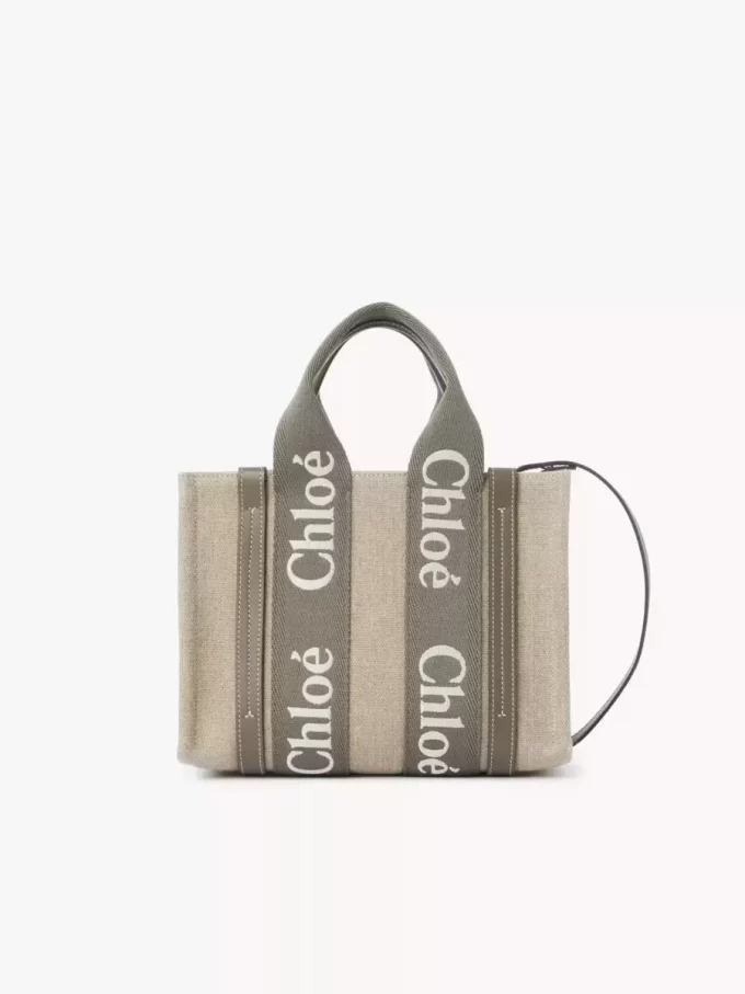 Small Woody tote bag in linen