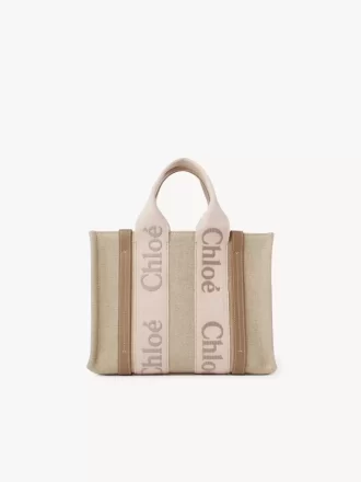 Small Woody tote bag in linen