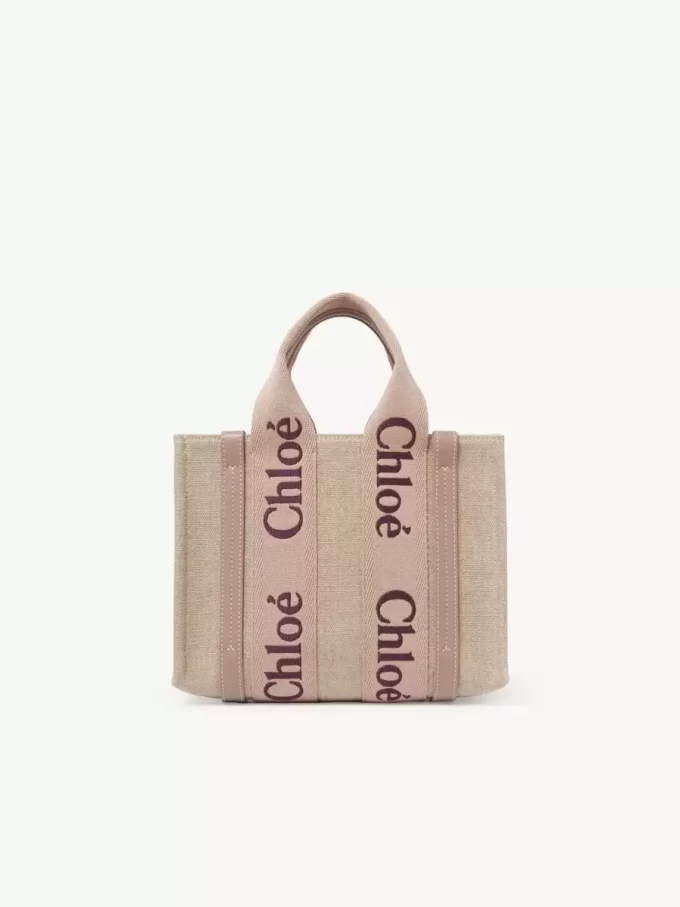 Small Woody tote bag in linen