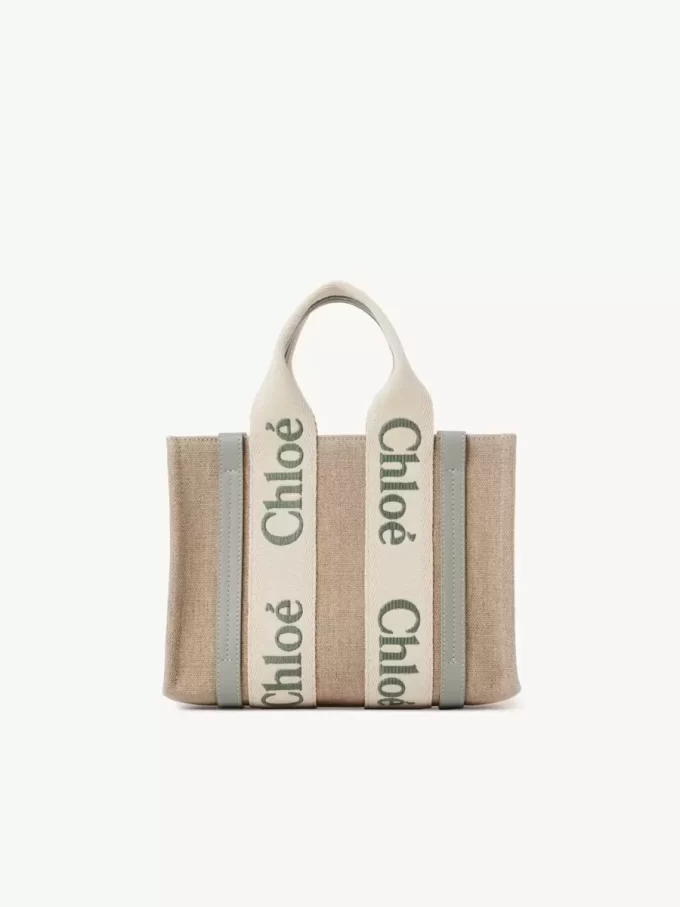 Small Woody tote bag in linen