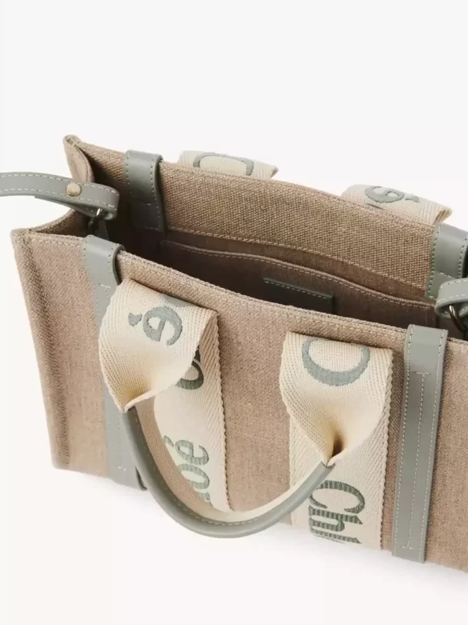 Small Woody tote bag in linen