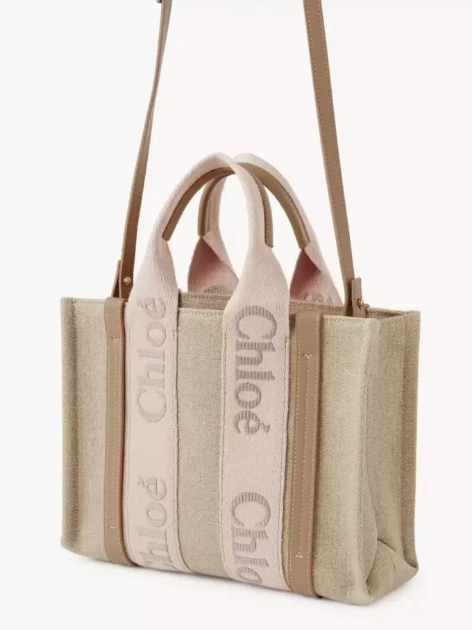 Small Woody tote bag in linen