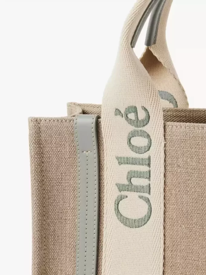 Small Woody tote bag in linen